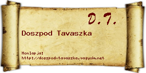 Doszpod Tavaszka névjegykártya